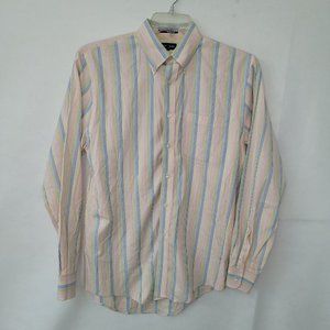 Lands' End Multicolor Striped Casual Button Down Shirt